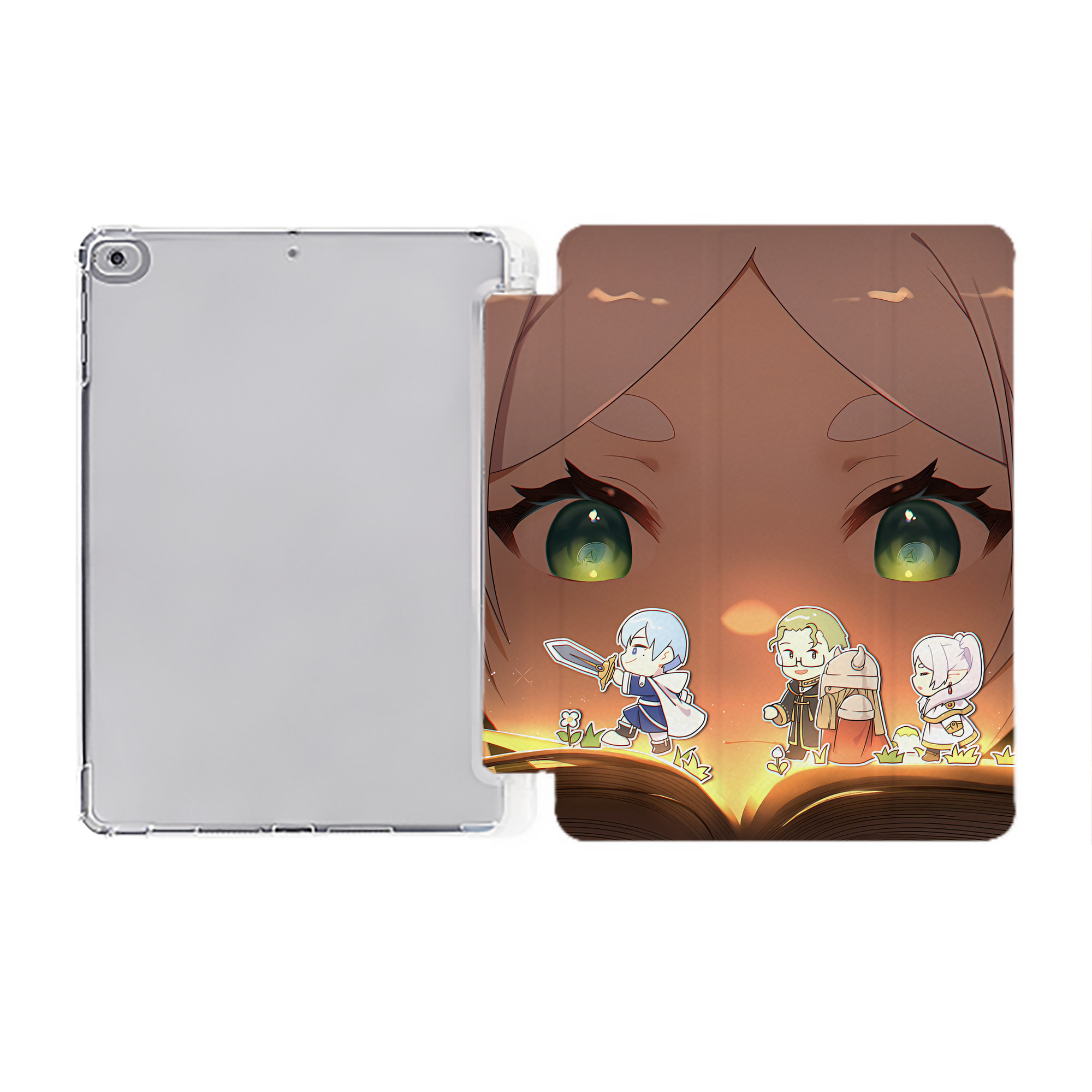 （画像用） 葬送のフリーレン Frieren IPad ケース ペン収納付き 三つ折りスタンド PUレザー×シリコン 対応機種9.5/10.5/10.9インチ